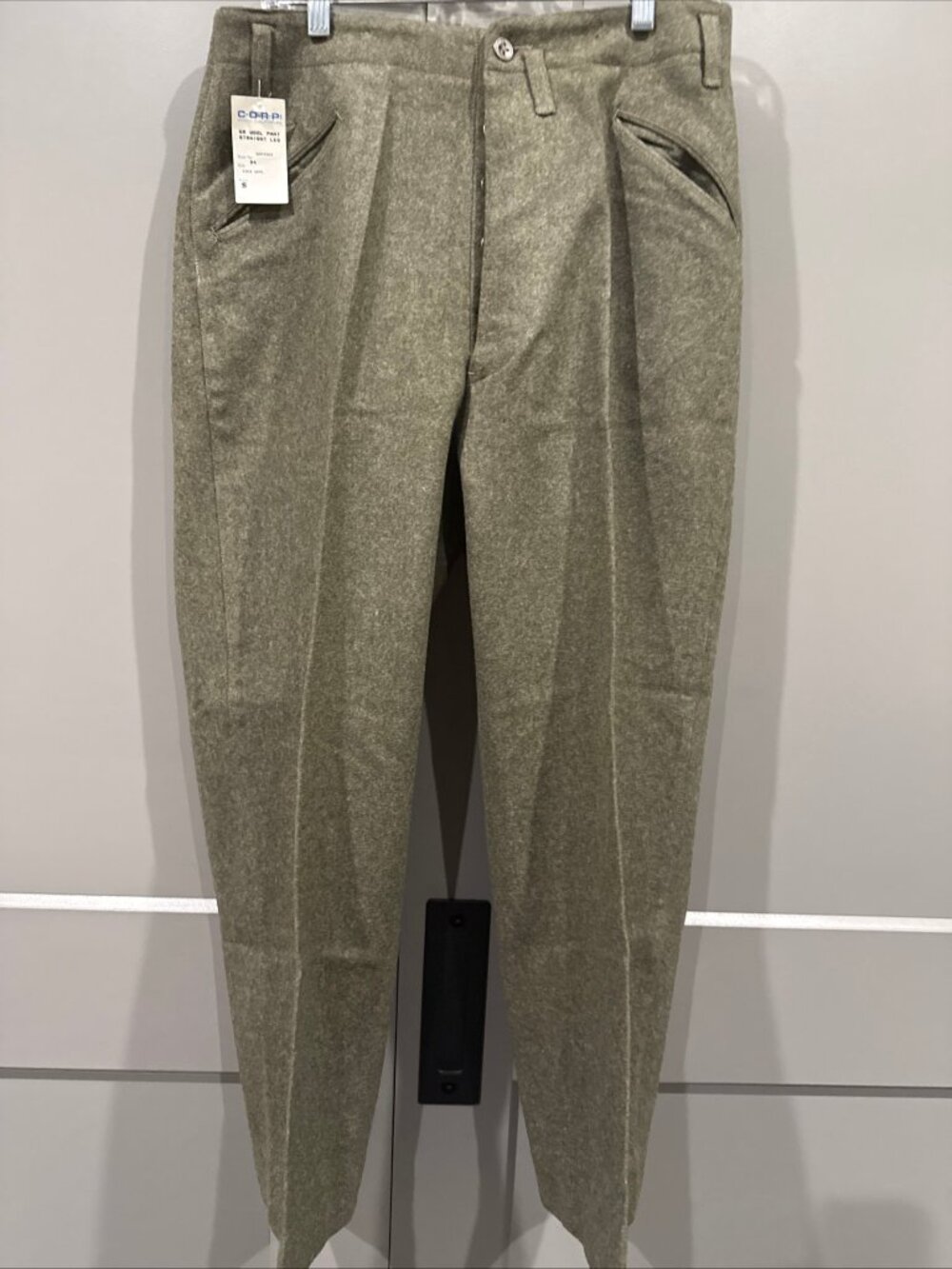 Vintage Chico California Serge Heavy Wool Green Field Trousers Pants 34W 60s